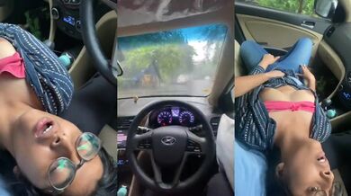 Mumbai horny guy arousing gf fingering pussy car