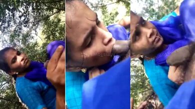 Tamil village aunty outdoor deep blowjob